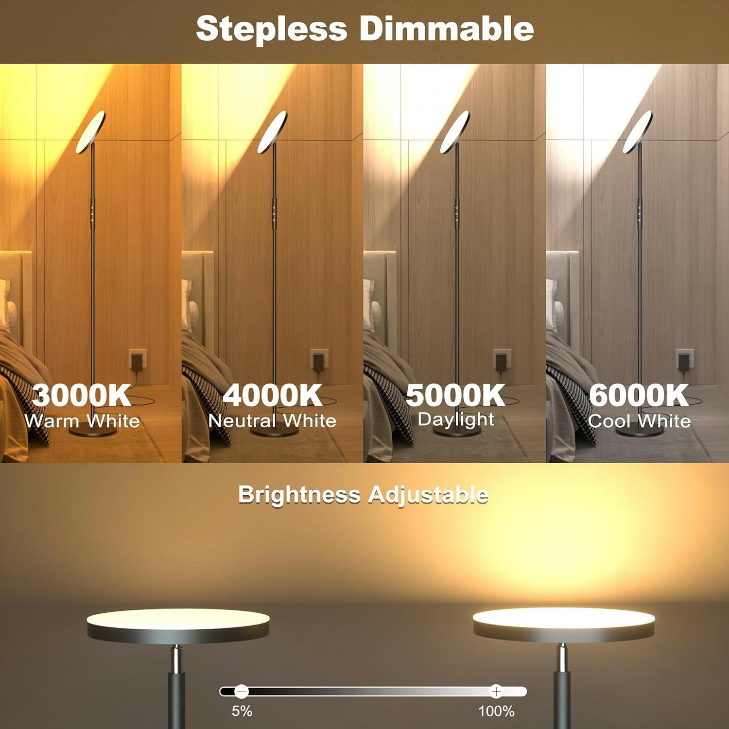 Lampada da Terra Benessere: 36W LED Dimmerabile per Atmosfera Casa - 2