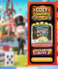 Golden  ⭐Monopoly⭐Go ⚡️ To All A Goodnight ⚡️ Set  22 (Read)