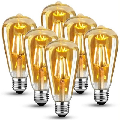 6x E27 ST64 LED Edison 4W Vintage Retro Lampe Glühlampe Filament Glühbirne Birne
