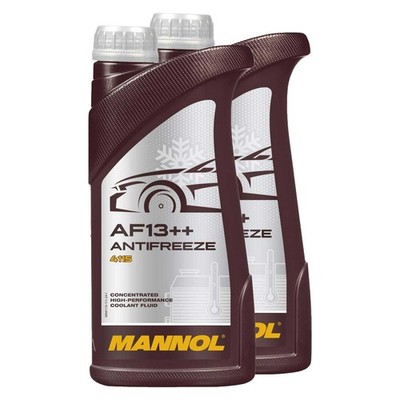 Kühlerfrostschutz Rot G13+ 2x 1 Liter MANNOL Antifreeze AF13++ -40°C Kühlmittel 