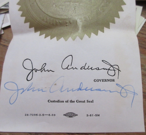 Vtg SOUVENIR IMPRESSION of the GREAT SEAL of the STATE OF KANSAS John ANDERSON - Picture 4 of 4