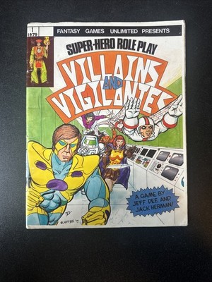 Seltenes 1979 Superheld Rollenspiel Schurken und Selbstjustiz RPG 1. Auflage Jeff Dee 1979
