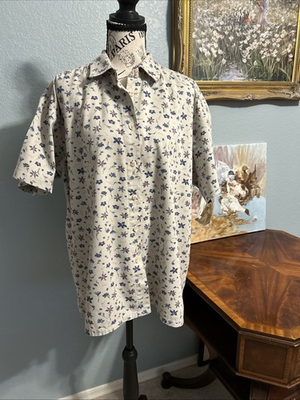 #ad ‘90’s Vintage Northern Reflections Single Stitch Floral Button Up Shirt Sz XL $17.50