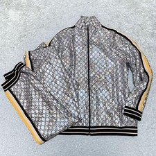 GUCCI Set tuta in jersey laminato modello GG scintillante giacca e pantaloni taglia M