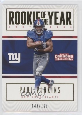2016 Panini Contenders Rookie of the Year Gold 144/199 Paul Perkins #18 RC 0l2