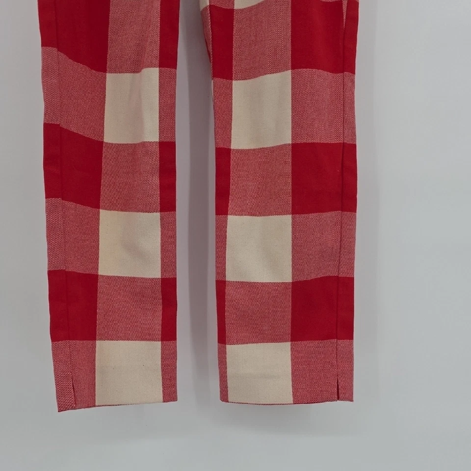 Pantalones Janie and Jack rojos y crema a cuadros para niños talla 6 Foto 3 de 4