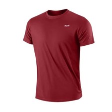 Men's Quick Dry Short Sleeve Gym Running Moisture Wicking Round Neck T-Shirt