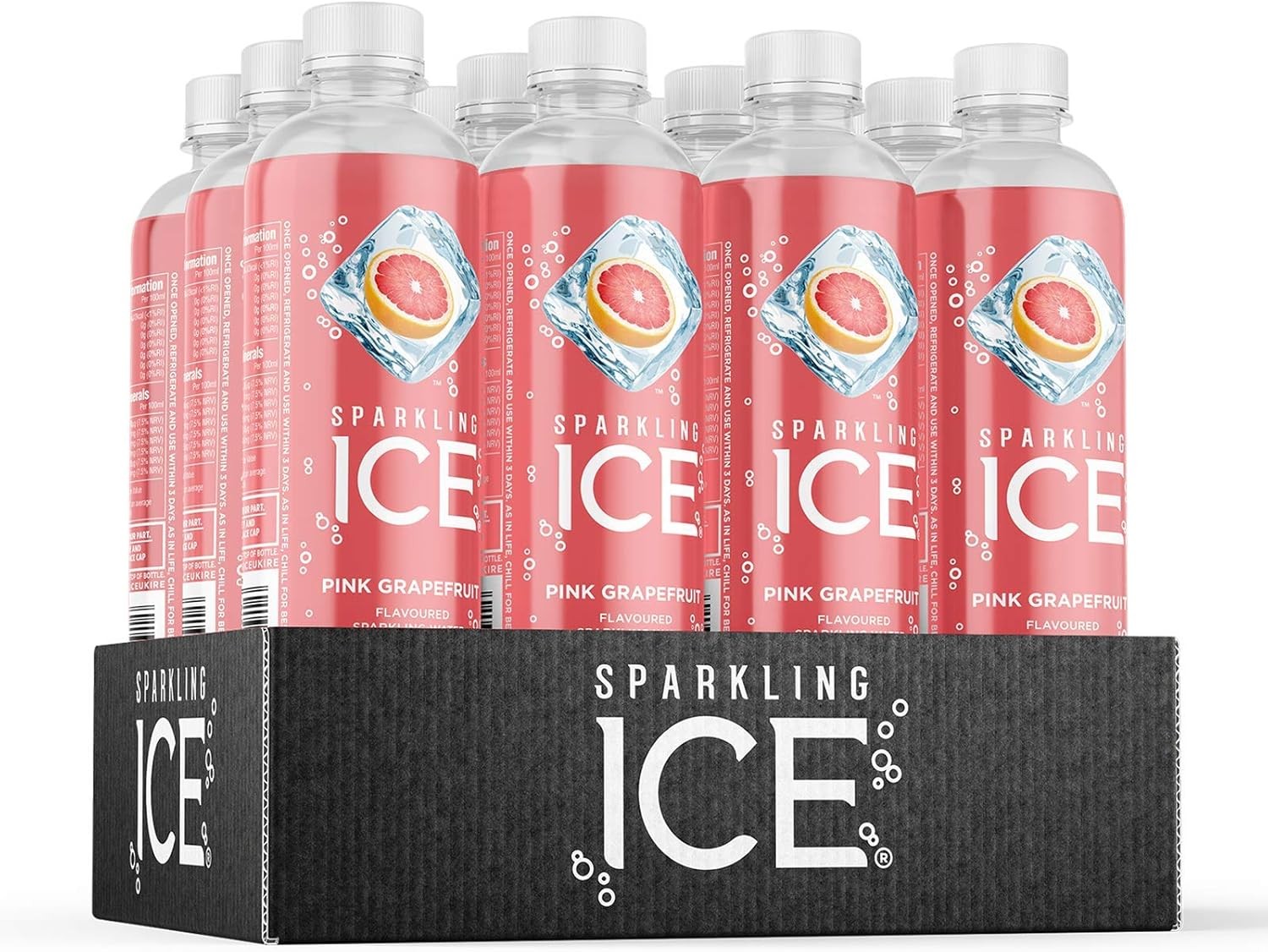 Sparkling Ice, Pink Grapefruit Flavored Sparkling Water - Contains Vitamins- On