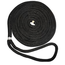 New England Ropes 1/2" X 15' Nylon Double Braid Dock Line - Black NEW ENGLAN