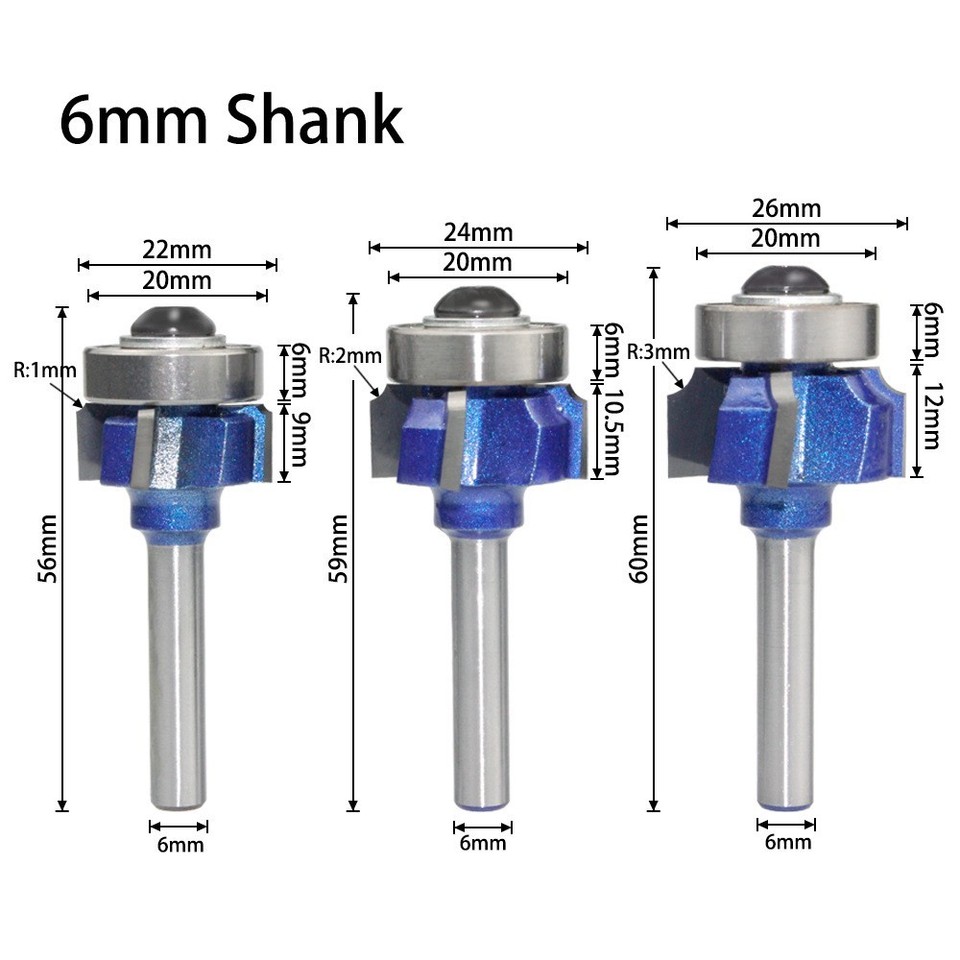 Router Bit Cemented Carbide Edge Trimmer Milling Cutter R1 R2 R3 Router ...