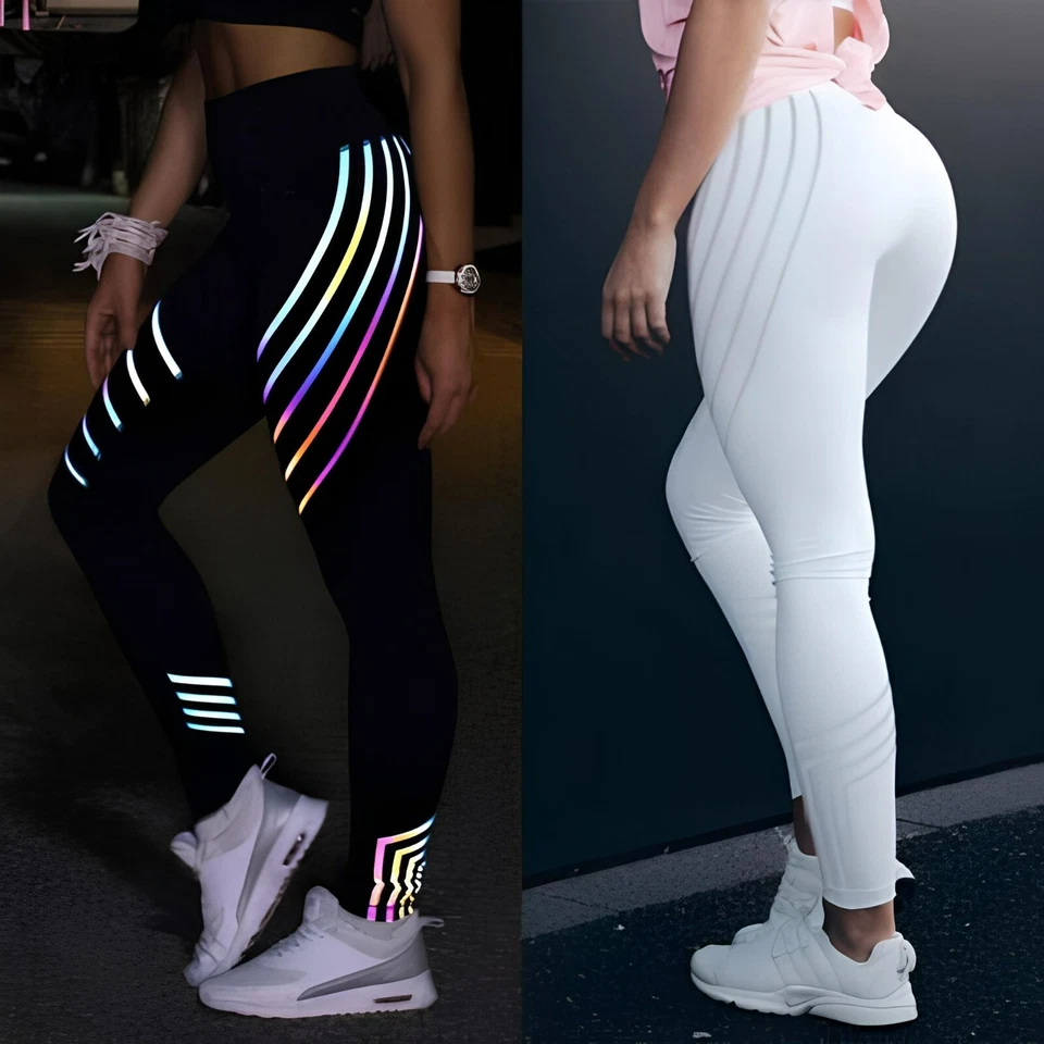 Women's Reflective Fitness Sport Yoga Pants Leggings Gym Sexy Yoga Workout Push - Image 2 of 4
