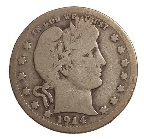 1914-D Barber Quarter Very Original Nice Surfaces