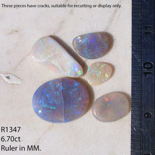 Lightning Ridge Opal 6.70 cts Natural Solid Opal for Jewelry (Has Cracks) R1347 - Foto 2 di 3