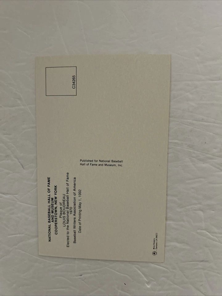 Lou Boudreau Autographed Hall Of Fame Postcard HOF Postcard Cleveland Indians - Image 2 of 2