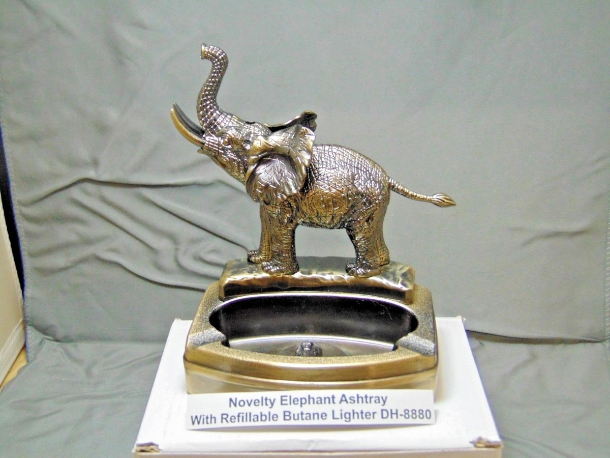 elephant cigarette lighter Novelty Elephant Shape Ashtray With Refillable Lighter USA Stocked And  Shipped