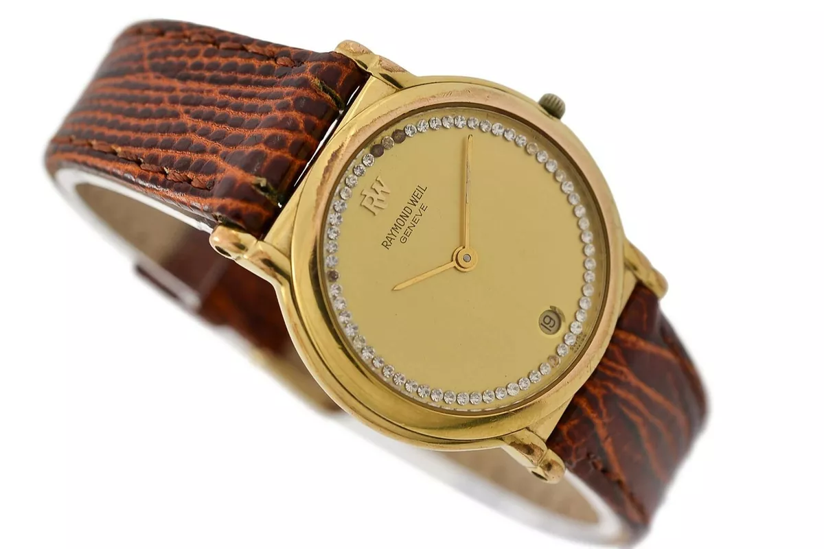 Vintage Raymond Weil Geneve 9145 Gold Plated Midsize Quartz Watch