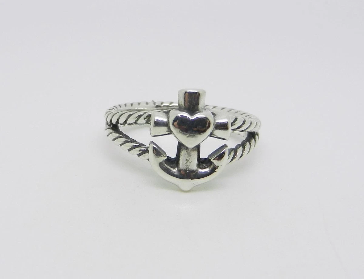 James Avery Sterling Faith Hope and Love Twisted Rope Anchor Ring