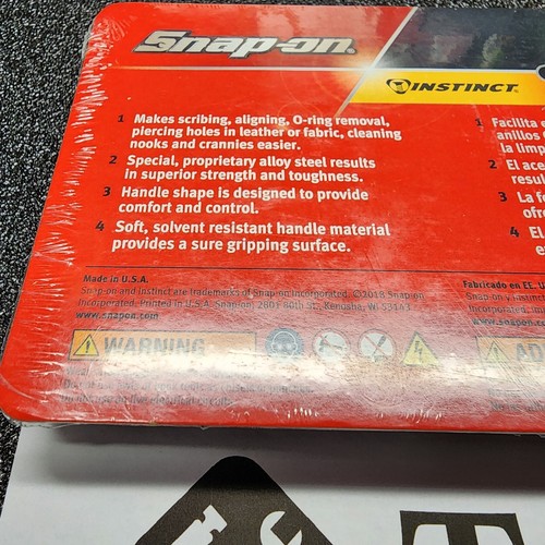 Snap-on Tools NEW 4pc TITANIUM Soft Grip Long Miniature Pick Set SGLASA204CDT - Picture 7 of 9