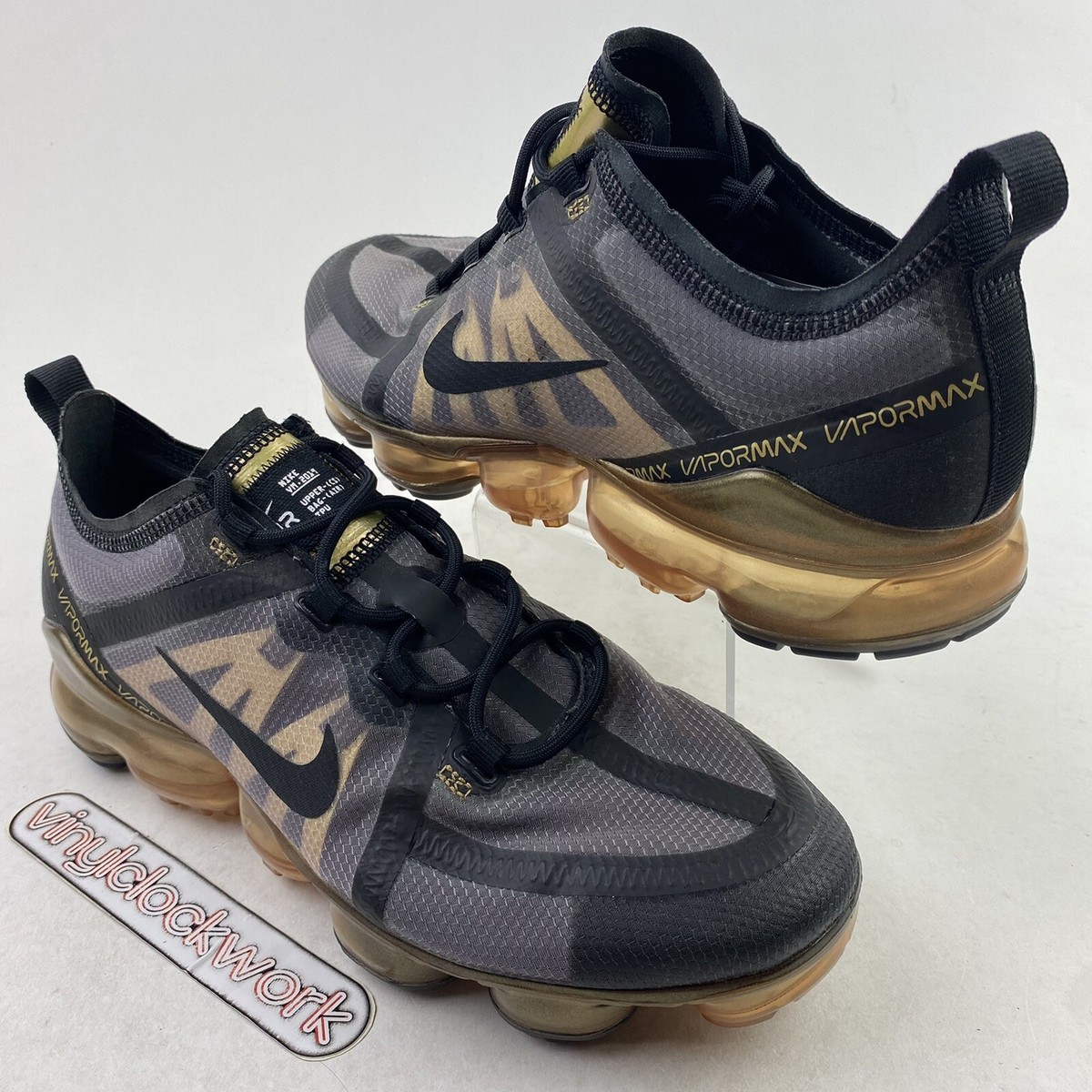 Nike Air Vapormax Shoes Mens Size 12 Black Gold AR6631-002 Running Sneakers Nike Air Vapormax 2019 Black/Metallic Gold AR6631-002  main image 3