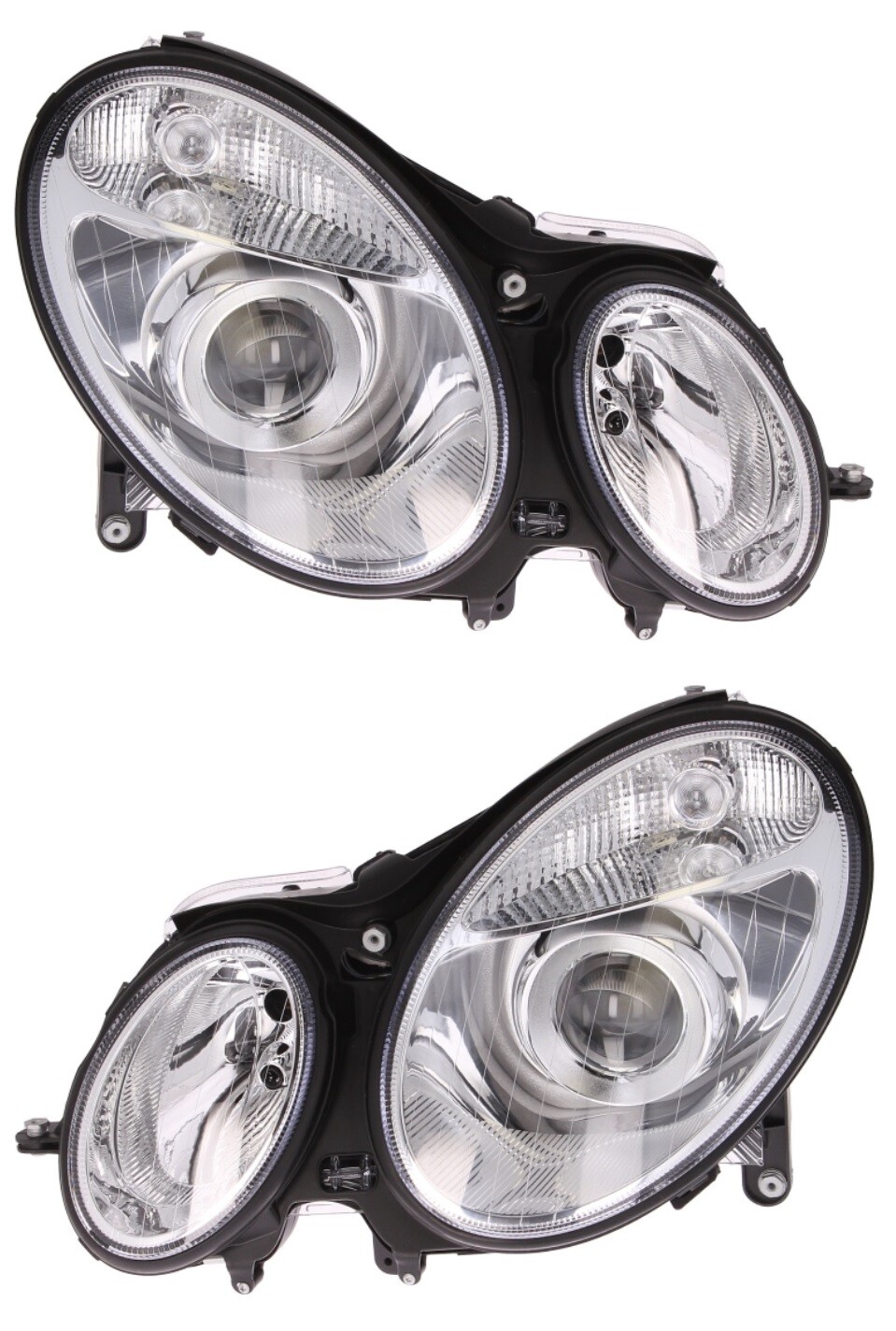 Phares Mercedes W211 opaques ? Pack complet avec moteurs de réglage H7