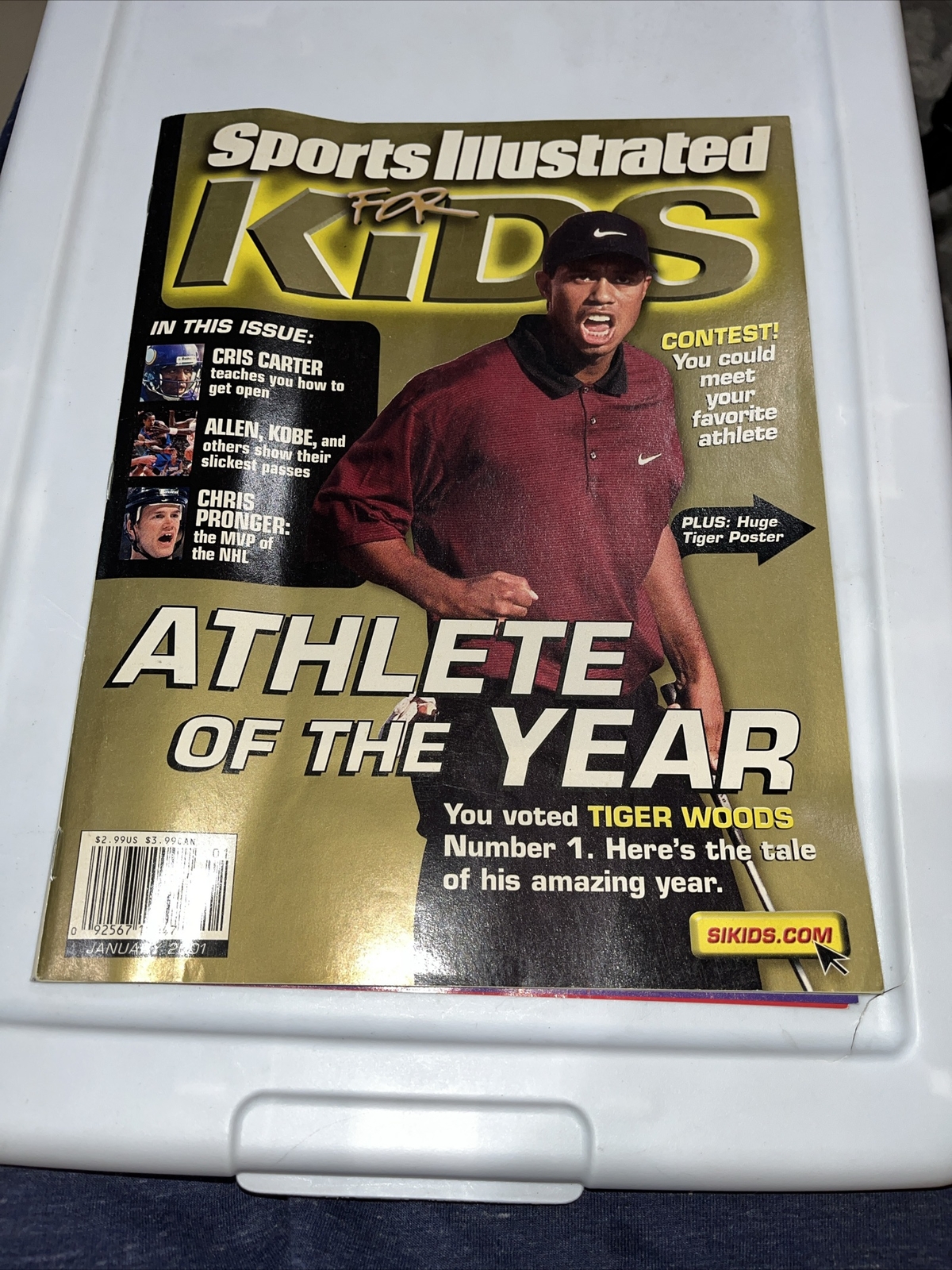 Sports Illustrated For Kids-2001-Tiger Woods, Cards Intact, No
