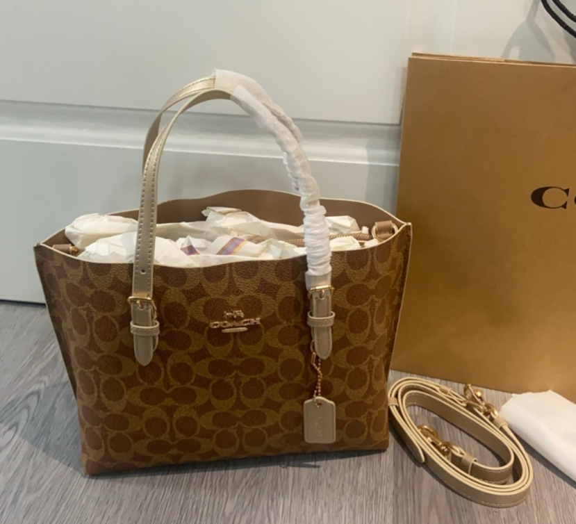 COACH Mollie Tote Bag 25 In Signature Canvas CW443 Tan