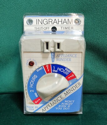 Vintage Ingraham Automatic 15 AMP Plug-in Timer Auto Shut Off Appliance Minder