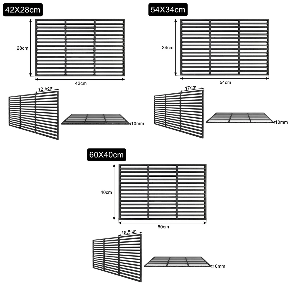 Grillrost Gußeisen Gussrost Grillgitter Rechteck Emailliert Grillaufsatz Eckig - Bild 2 von 4