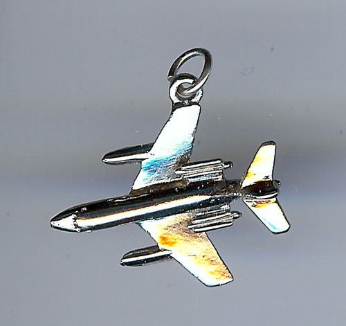 VINTAGE DIMENSIONAL STERLING SILVER AIRPLANE CHARM