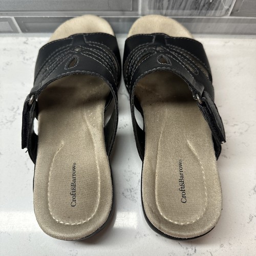 Croft & Barrow Open Toe Black Woman’s Sandals 6.5 Medium. - Picture 5 of 11