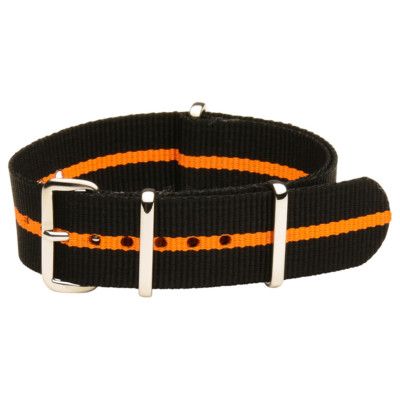 Classic Ballistic Nylon SS Military Striped Replacement Watch Strap / Band