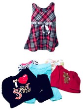 Baby Girls Size 12M Mixed Brands 7 Piece Holiday Lot Sleeepers Dress Pants Tops