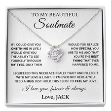 Custom To My Soulmate Necklace Gift For Girlfriend Wife Birthday Gifts Christmas