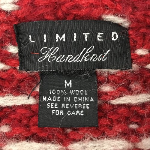 Heavy Vintage Handknit Winter Sweater and Hat Womens M Oversized Red Cardigan, $96.75 - Photo 10