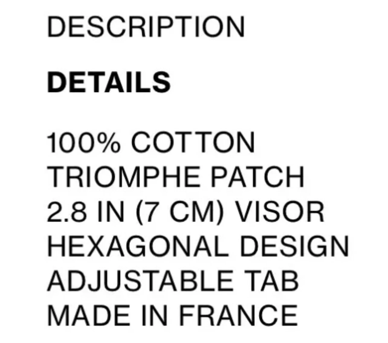 Berretto da baseball unisex regolabile Celine Triomphe bianco Nuovo