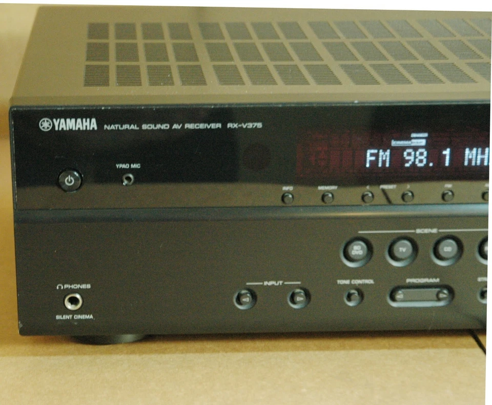 Yamaha RX V375 AV Receiver Black RXV375 No Remote - Image 3 of 4