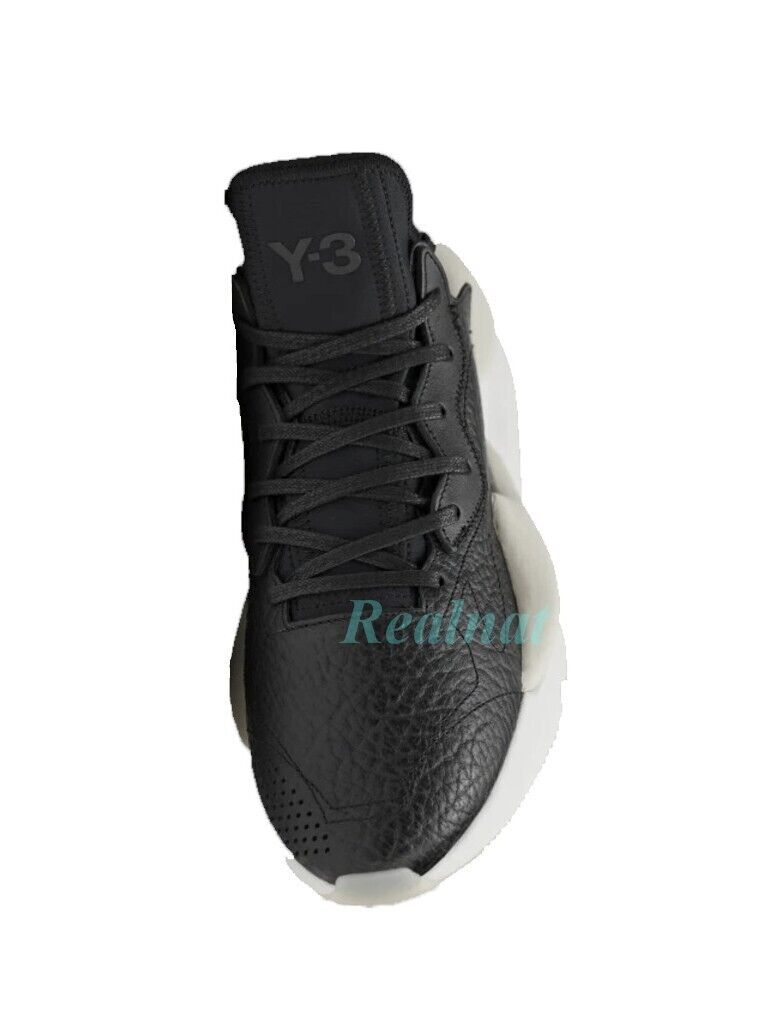 ADIDAS Y-3 YOHJI YAMAMOTO KAIWA BLACK LEATHER & WHITE HR1952 ADIDAS Y-3 YOHJI YAMAMOTO KAIWA BLACK LEATHER & WHITE HR1952