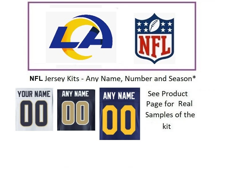 NFL Los Angeles Rams Jersey Kit Custom Lettering ANY YEAR Name