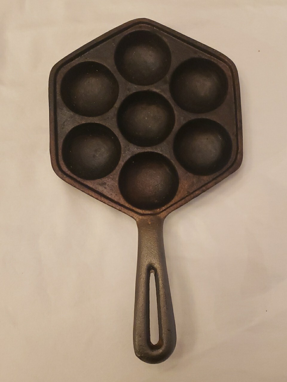 Vintage Cast Iron Egg Poacher/danish Pancake Pan Skillet Pan 7 Spot eBay