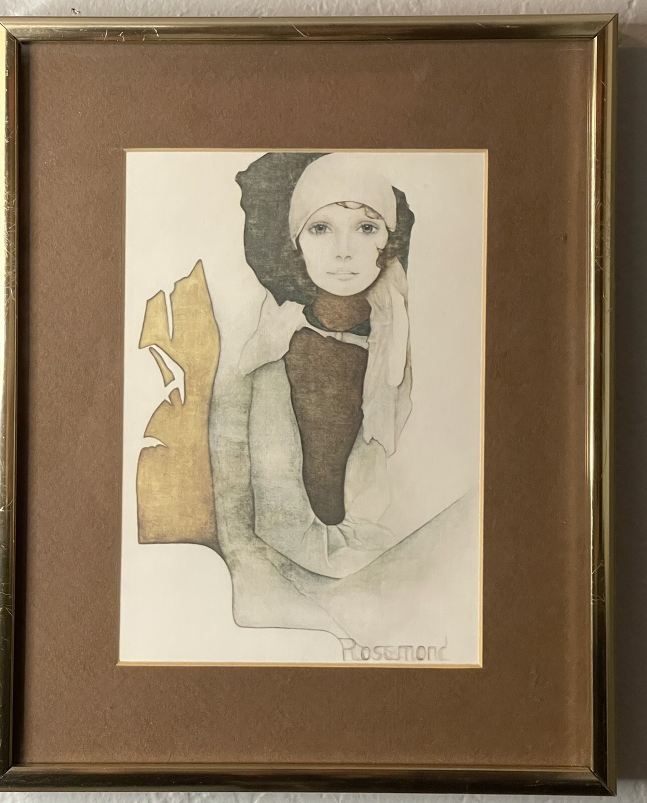 5 CHRISTINE ROSAMOND LITHOGRAPH Matted and Metal Framed Vintage eBay