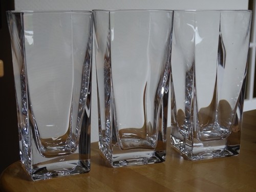 SEVRES 3 GROSSE KRISTALL FRUCHTSAFTGLÄSER ht 15 cm signiert