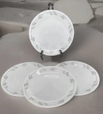 4 Corelle Gray Tulips Dinner Plates - 10.25”