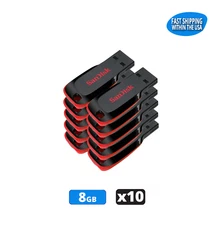SanDisk Cruzer Blade 8GB USB 2.0 Flash Drive Thumb Drive Pen Drive (10 Pack)