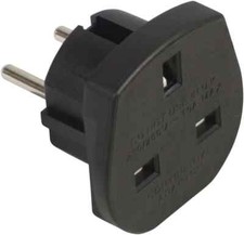 UK To EU Euro Europe European Travel Adaptor Plug 2 Pin Adapter
