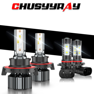 For Dodge Dakota 2005-2009 Combo LED Headlight Hi/Lo + Fog Light Bulbs Kit White