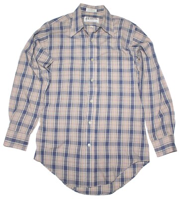 Vintage McGregor Bagpiper Tailored Fit Check Dress Shirt Mens Size Sm