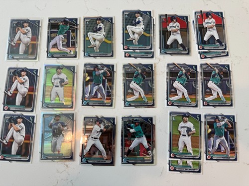 Mariners 2020-24 Bowman Chrome Lot 78 Rodriguez Raleigh Emerson Refractors RC + - Picture 2 of 4