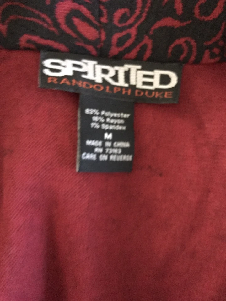 Cárdigan Spirited Randolph Duke para mujer rojo negro manga larga talla mediana Foto 4 de 4