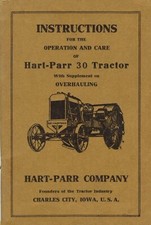 Hart-Parr 30 Tractor Instructions (please read description)