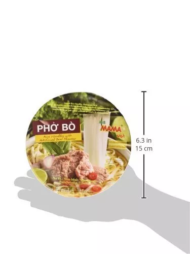 MAMA Pho Bo Instant Beef Soup Bowl Noodle In 2.29 Ounce Pack of 6 - Picture 5 of 6